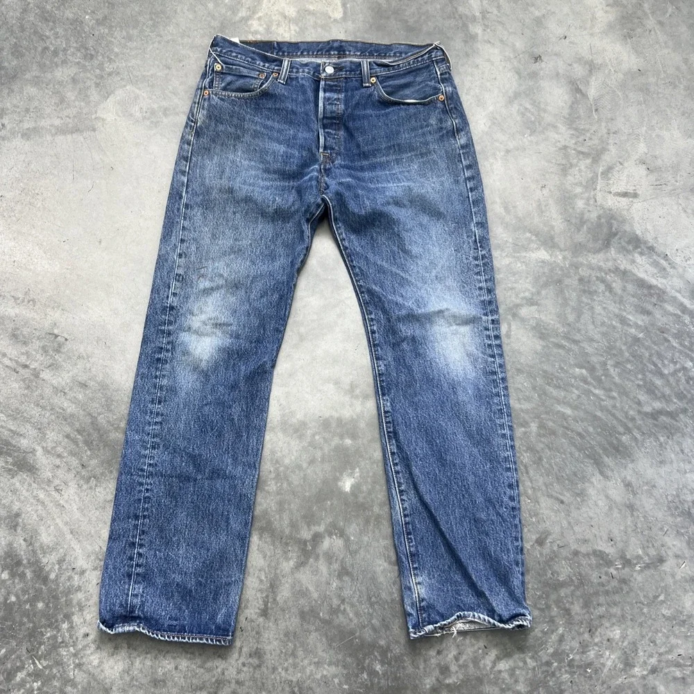 Levis Denim 501 Button Flys 34/32 Blue